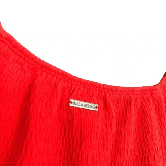 Billabong Red Puff Sleeve Top - Picture 7 of 7